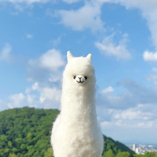 もこもこアルパカドール white 癒しのぬいぐるみ【特集掲載】 羊毛