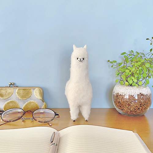 もこもこアルパカドール white 癒しのぬいぐるみ【特集掲載】 羊毛