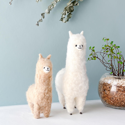 もこもこアルパカドール white 癒しのぬいぐるみ【特集掲載】 羊毛
