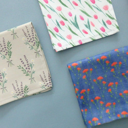 〈母の日限定〉カーネーションのハンカチとコットンハンカチ2枚boxギフト 5枚目の画像