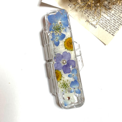 ドライフラワーピアス かすみ草 お花畑 レジンアクセサリー ピアス