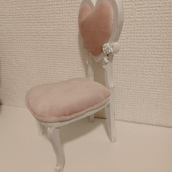 1/6ドールサイズ：シャビーホワイト/ロココ調&薔薇椅子　ベロア２種類より選択 10枚目の画像