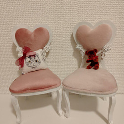 1/6ドールサイズ：シャビーホワイト/ロココ調&薔薇椅子　ベロア２種類より選択 8枚目の画像