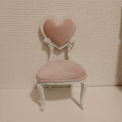 1/6ドールサイズ：シャビーホワイト/ロココ調&薔薇椅子　ベロア２種類より選択 11枚目の画像