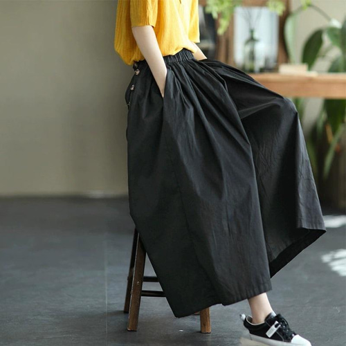 黒 ワイド パンツ レディース ハイウエストワイドパンツ ワイド
