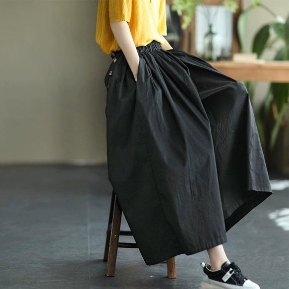 黒 ワイド パンツ レディース ハイウエストワイドパンツ ワイド