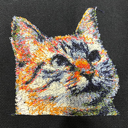 猫フォトグラフ刺繍 A4サイズ トートバッグ/エコバッグ デザイン①＜ブラック＞ 5枚目の画像