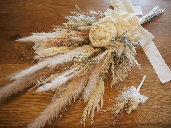 ウェディングブーケ　ブートニアセット✿ R1262397537(9750円)