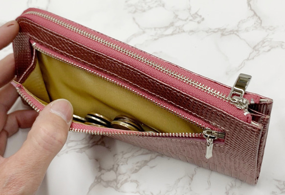 日本製　上質リザード　薄型　長財布　ロングウォレット　財布　トカゲ革　L型ファスナー　エキゾチックレザー C1594976460(12155円)