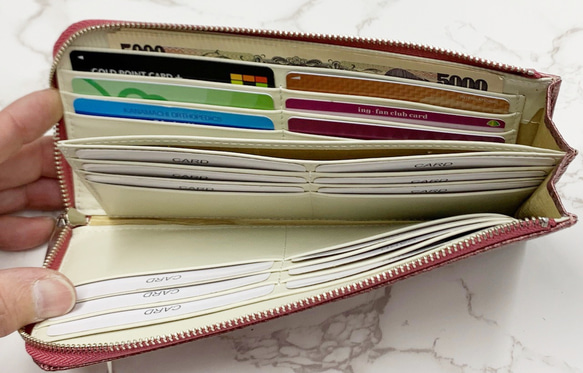 日本製　上質リザード　薄型　長財布　ロングウォレット　財布　トカゲ革　L型ファスナー　エキゾチックレザー　 10枚目の画像