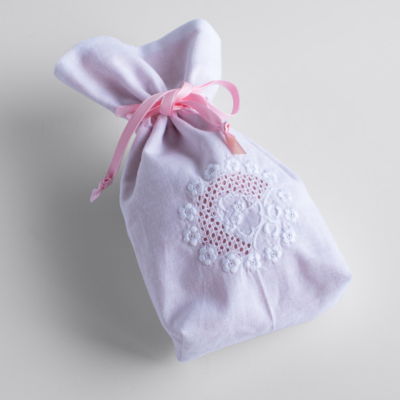 PSNY 送料無料 手刺繍の巾着袋 スワトウ刺繍　BG12 4枚目の画像