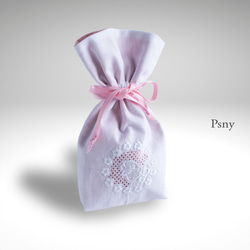 PSNY 送料無料 手刺繍の巾着袋 スワトウ刺繍　BG12 1枚目の画像