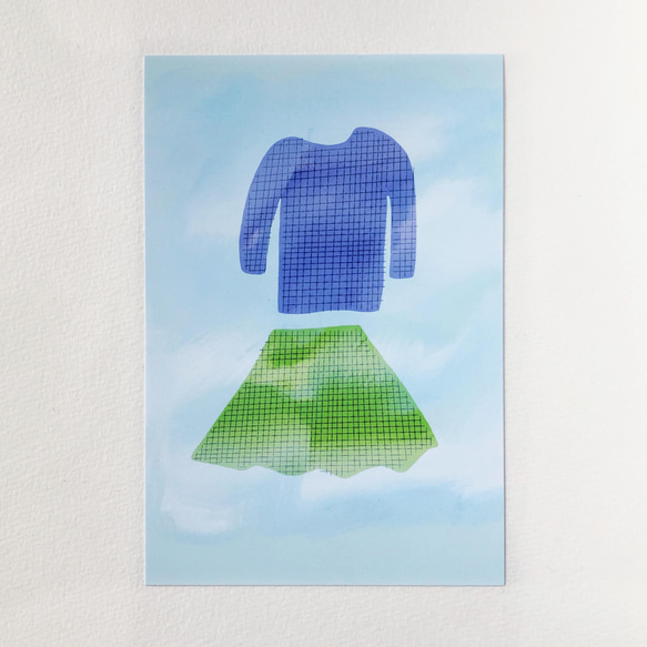 （混ぜOK）薄手のセーターと軽いスカート・ポストカード4枚 5枚目の画像