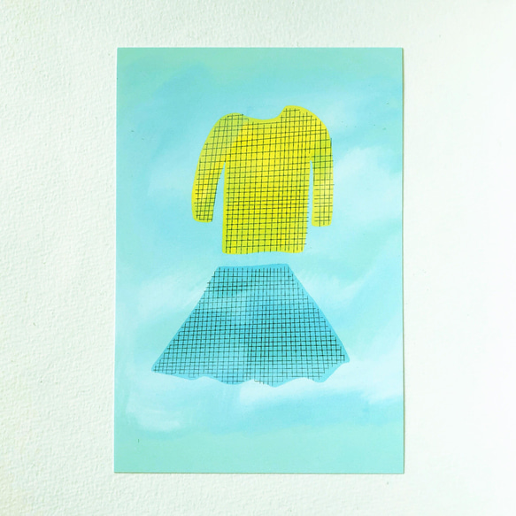 （混ぜOK）薄手のセーターと軽いスカート・ポストカード4枚 3枚目の画像