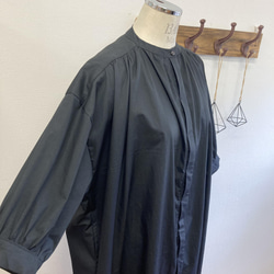 促銷價 成人連衣裙❤️ 縮褶四分之三袖襯衫連衣裙 黑色（尺碼不限 LL） 第13張的照片