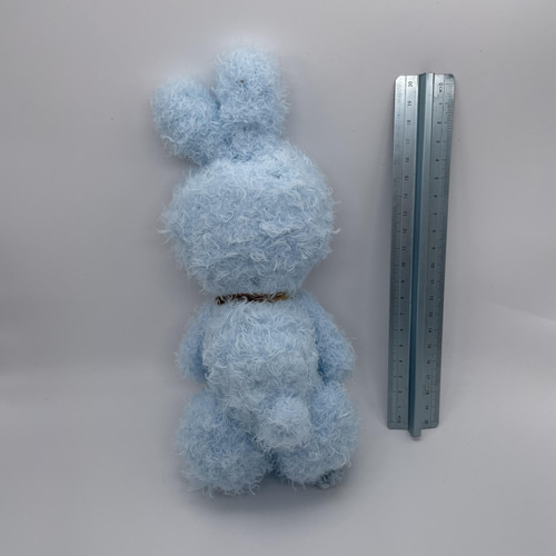 あみぐるみ】ふぁふぁうさぎパステルカラー水色【165】ファーヤーン