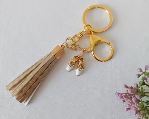 12 アンティークキー 異素材タッセルキーホルダー バッグチャーム 12