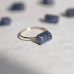 藍寶石礦物石 14kgf / 925 銀戒指 [可用石頭，可用金屬配件] 手工天然石 第1張的照片