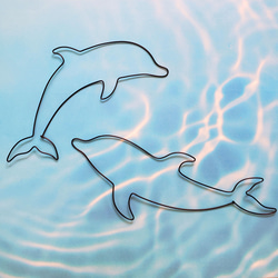 イルカ2点セット✨ アクアリウムシリーズ ✙虫ピン付き✙ ワイヤー