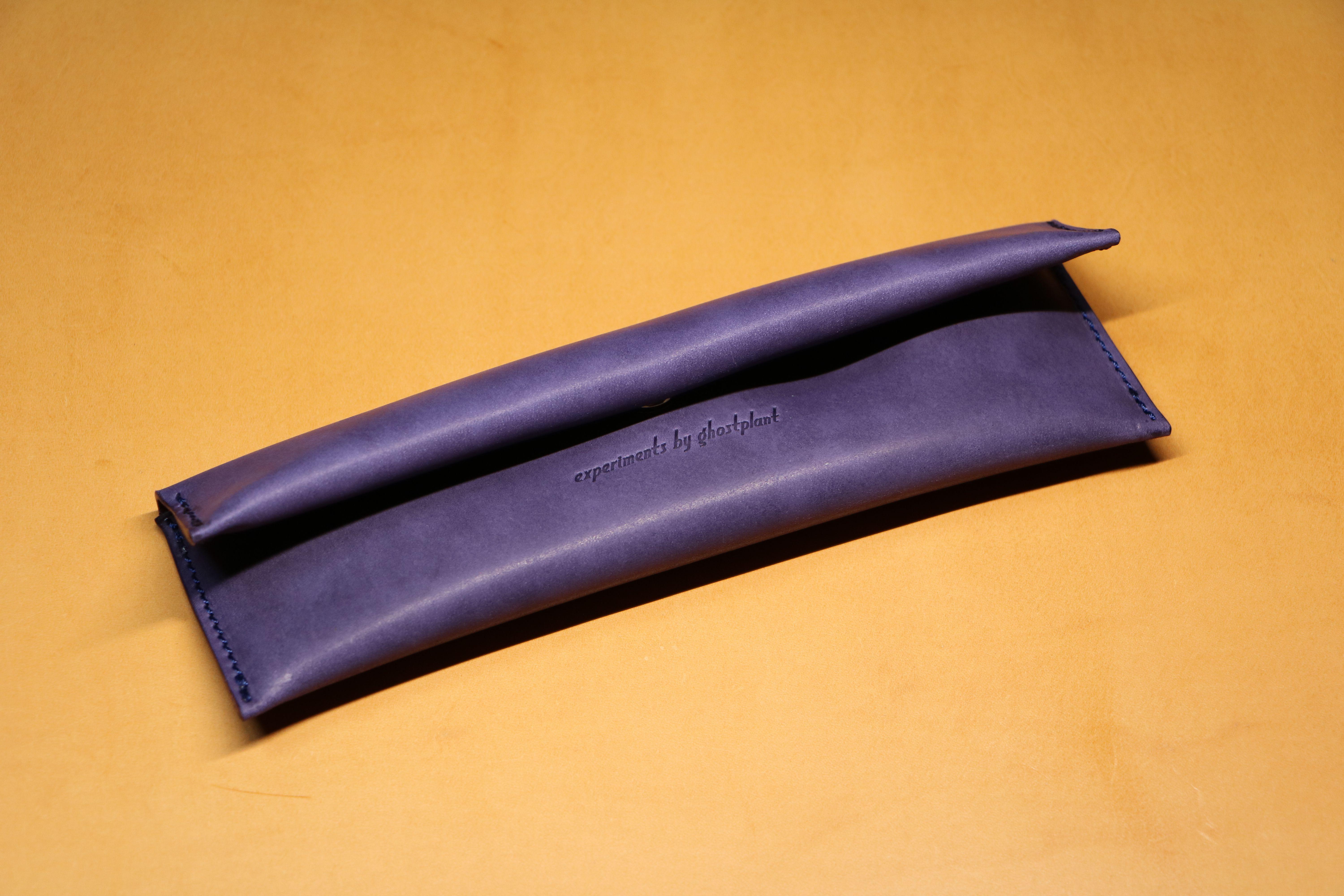 【片手で使えるペンケース】国産オイル パープル EG-009