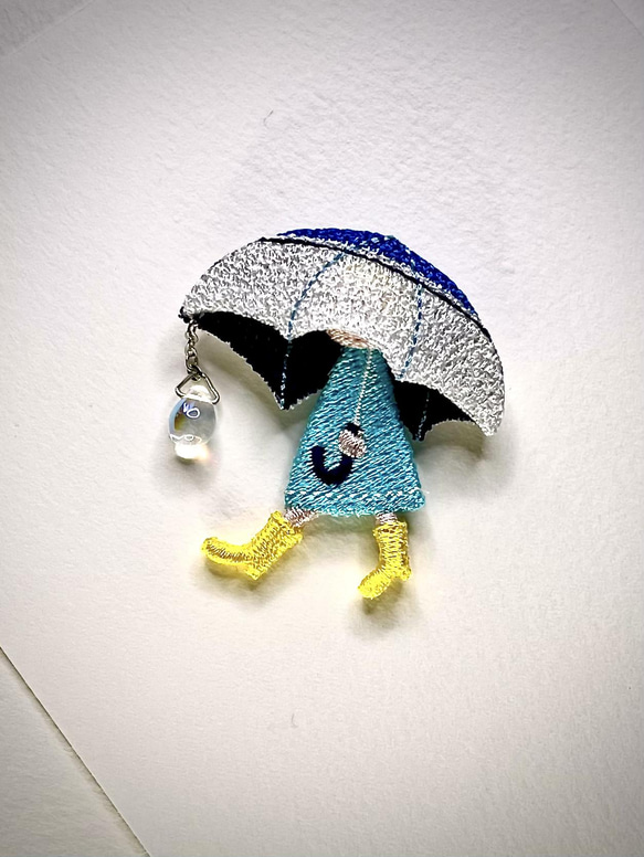 CUTOUT PINS / カットアウト・ピンズ　「RAIN DROP」col. blue 1枚目の画像
