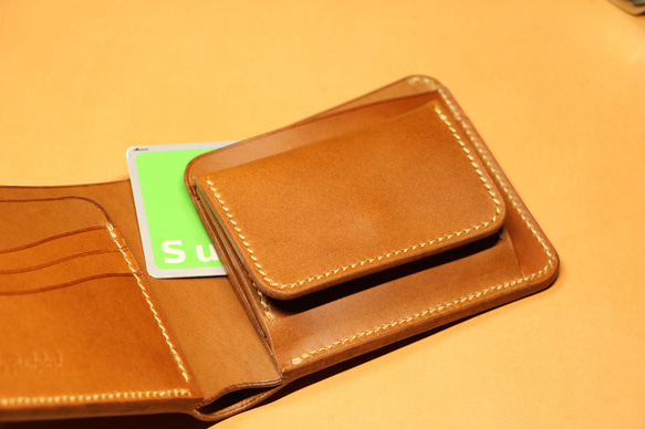 【インポケット二つ折り財布】ブッテーロ ネイビー ED-014 10枚目の画像