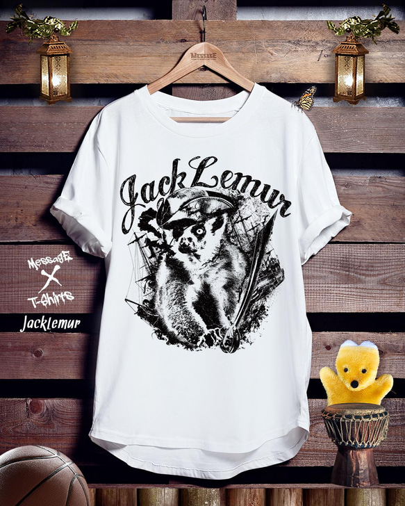 キツネザル海賊Tシャツ「JackLemur」 1枚目の画像