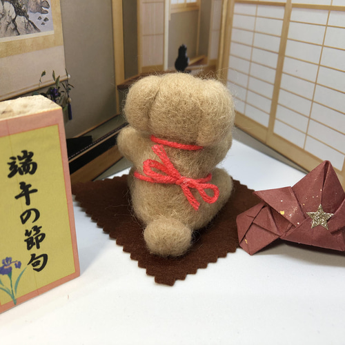 受注制作】おとママの羊毛フェルト トイプードル 小さな五月人形 端午