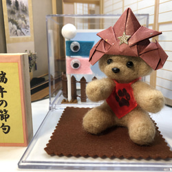 受注制作】おとママの羊毛フェルト トイプードル 小さな五月人形