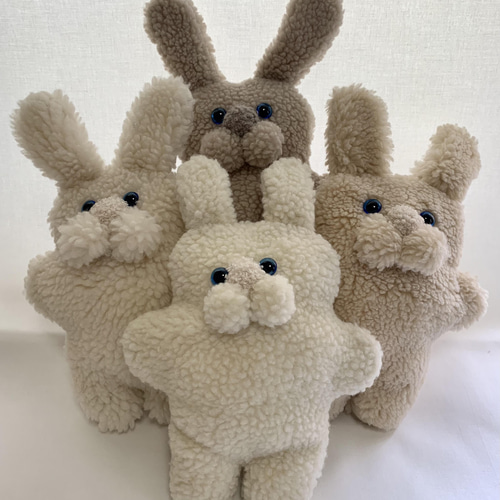 もこもこ うさぎのぬいぐるみ Mサイズ ベージュ ぬいぐるみ めぐ