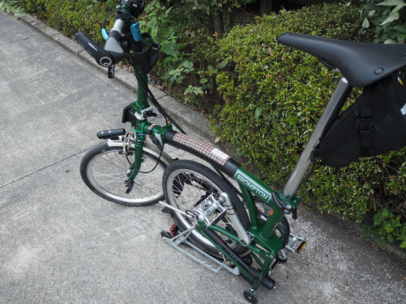 ブロンプトン自転車用フレーム本革カバー（受注生産） 10枚目の画像