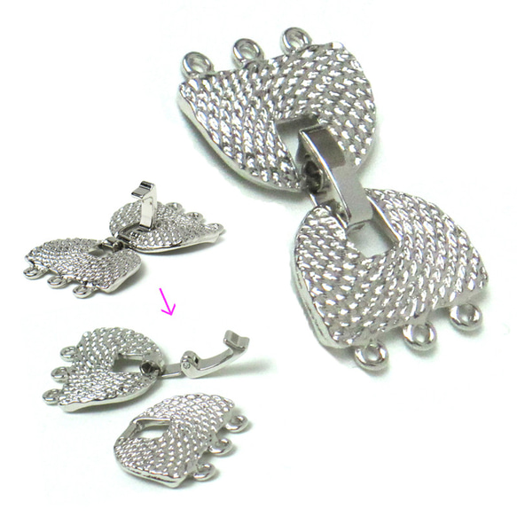 良質 ネックレス 留め具 3連用 アクセサリーパーツ 手芸 金具