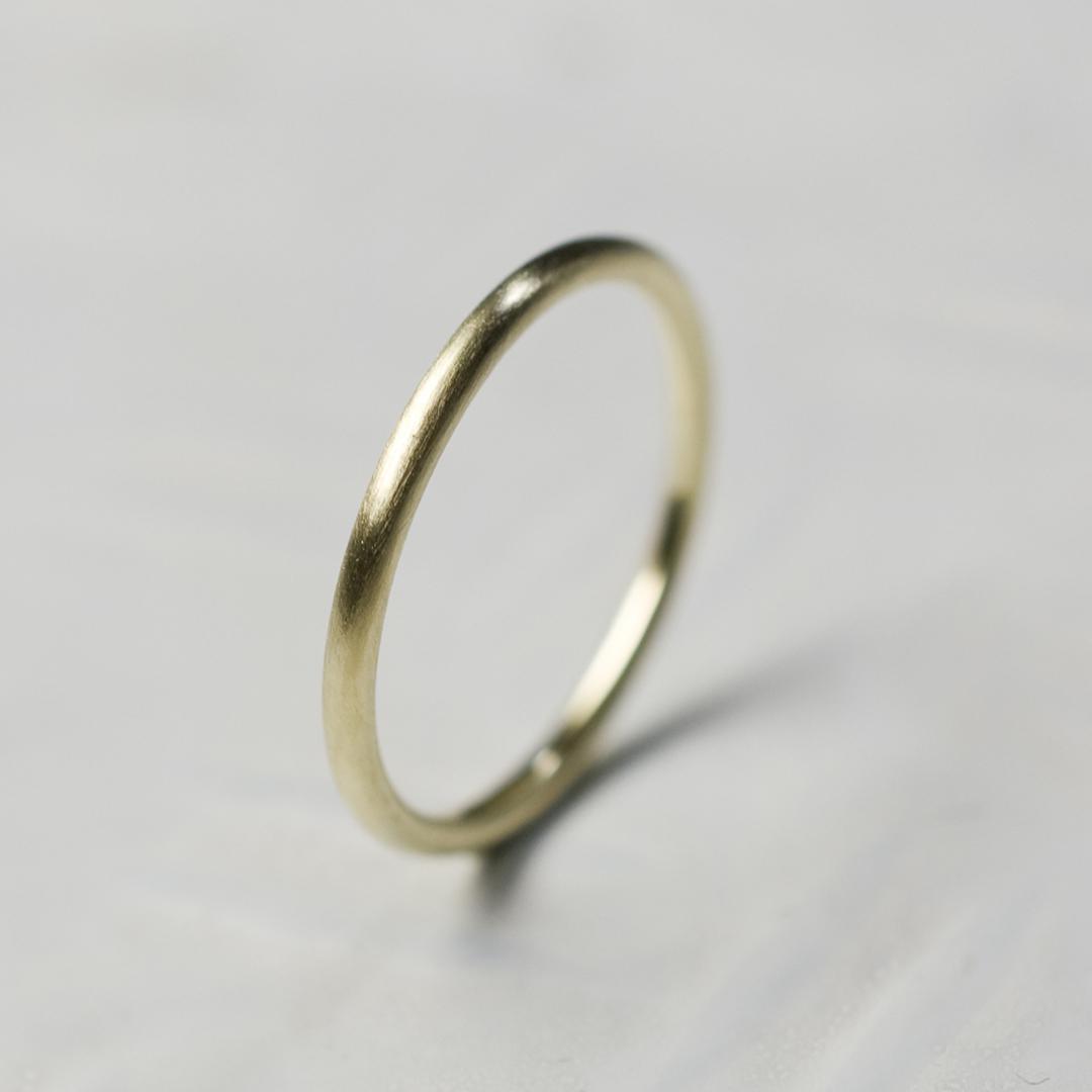つや消し K10YGイエローゴールドプレーンリング 1.5mm幅 マット｜K10YG RING｜725