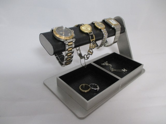 腕時計スタンド　時計スタンド　ウオッチスタンド　角度変換腕時計スタンド　ダブルでかいトレイ付き 1枚目の画像