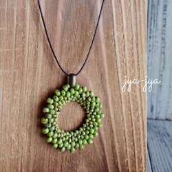 【新色】circle beads necklace - turquoise、yellowgreen 5枚目の画像