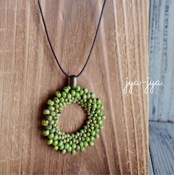 【新色】circle beads necklace - turquoise、yellowgreen 5枚目の画像