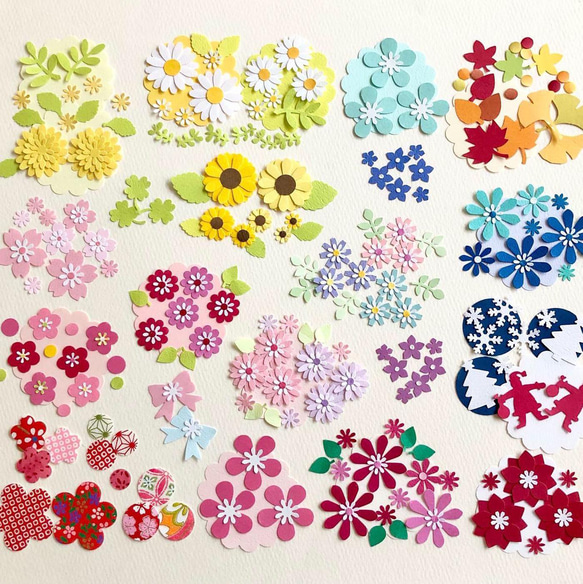 クラフトパンチ可愛いお花いろいろ〜アルバム メッセージカード 壁飾り