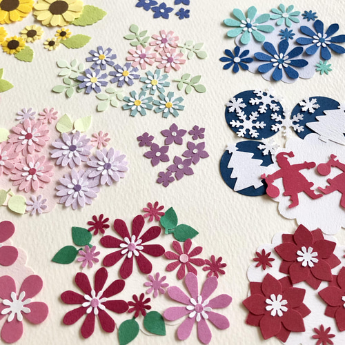 クラフトパンチ可愛いお花いろいろ〜アルバム メッセージカード 壁飾り