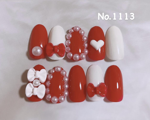 ネイルチップ 量産型 ツイード 赤 推しネイル なまえ オーダーネイル #114 ネイルチップ 量産型 ツイード 赤 推しネイル なまえ オーダーネイル