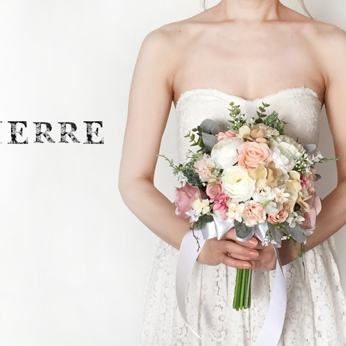 ひつじ様【オーダーメイド】ウェディングブーケ&ブトニアセット ブーケ