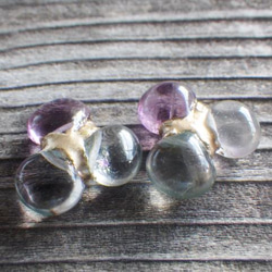 Fluorite Flower Kintsugi Earrings ☆イヤリング・ピアス 6枚目の画像