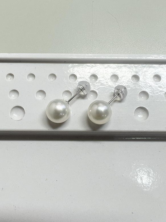 【正品珍珠】單顆鉑金珍珠耳環8.5-9mm Akoya珍珠耳環pt900（鉑金900） 第2張的照片
