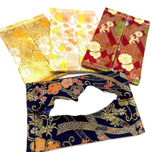 京都・西陣織の生地で仕立てた和柄のお洒落なポケットティッシュケース