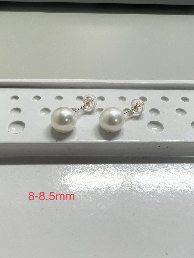 【本真珠】K18YG一粒パールピアス 8-8.5ミリ アコヤ真珠  スタッドピアス 18金イエローゴールド