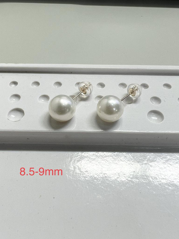 【正品珍珠】K10單顆珍珠耳環8.5-9mm Akoya珍珠耳環K10YG/K10PG 10金 第1張的照片