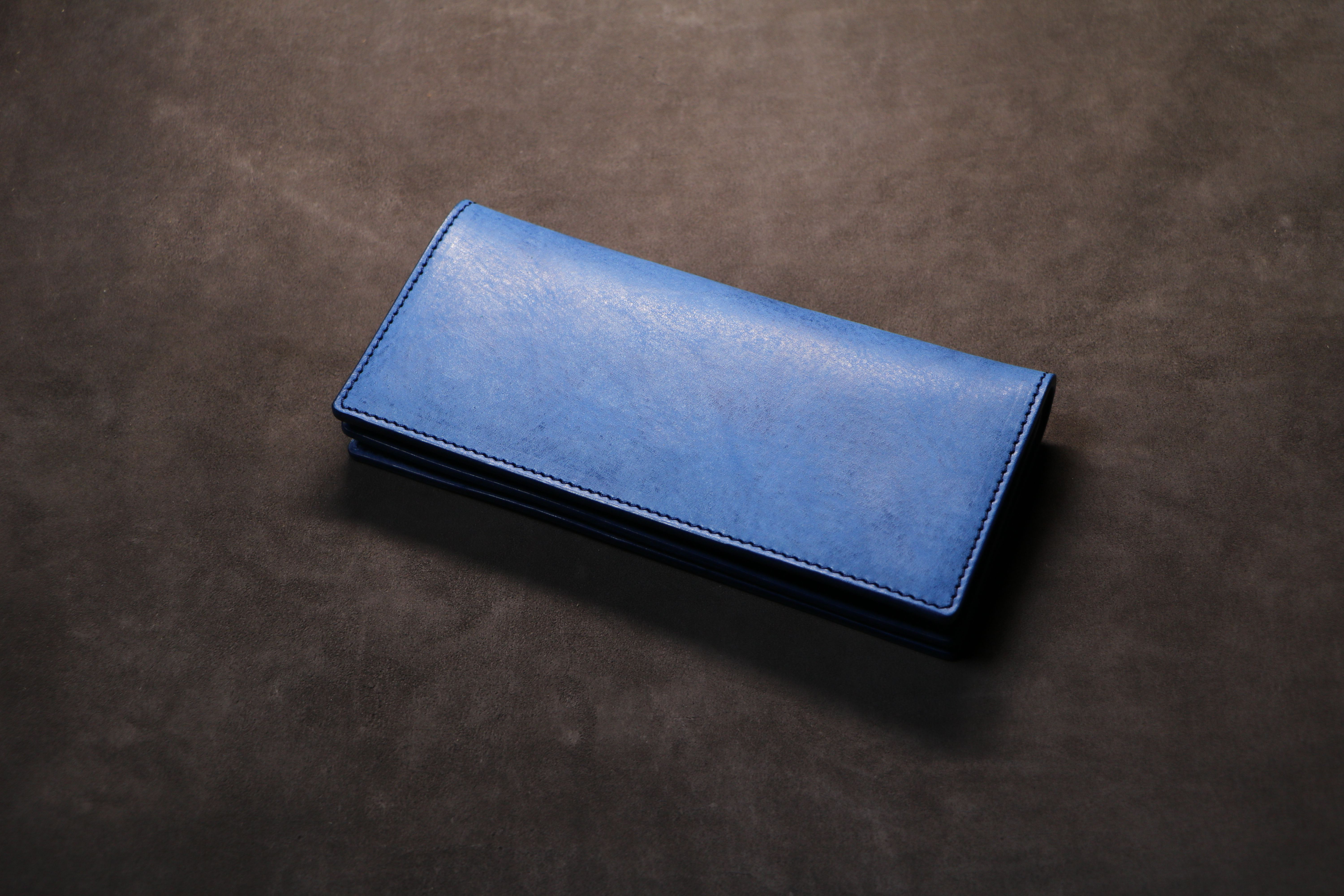 【スタンダード長財布】アラスカレザー ブルー EA-011