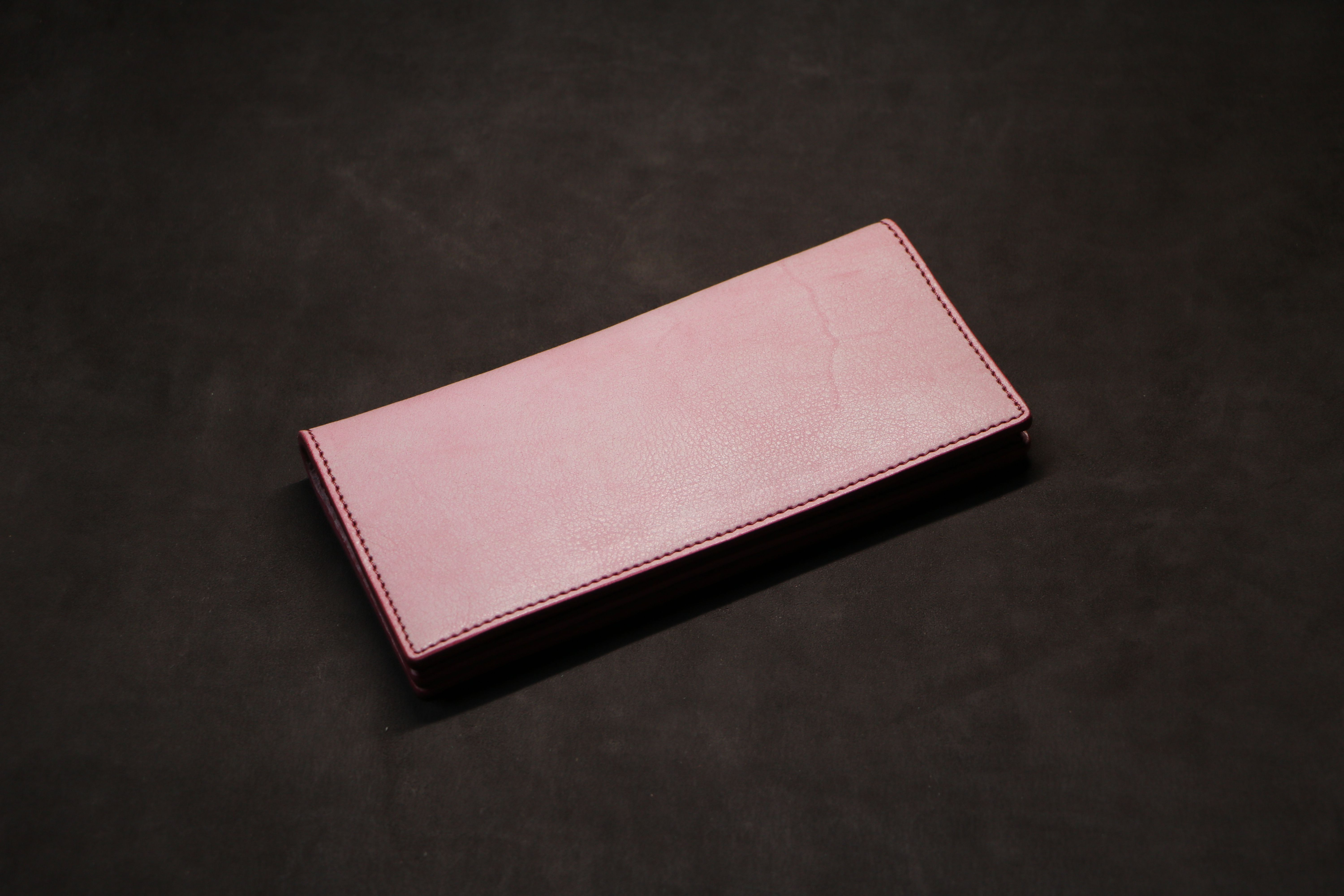 【スタンダード長財布】アラスカレザー ピンク EA-011