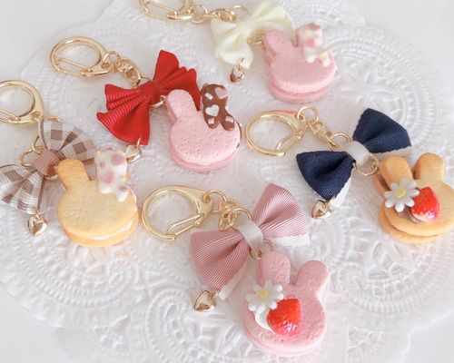 うさぎのクリームサンドクッキー♡キーホルダー キーホルダー