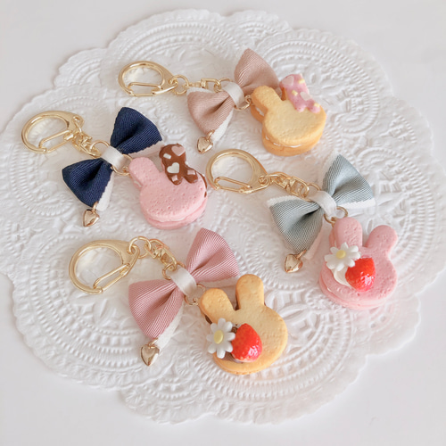 うさぎのクリームサンドクッキー♡キーホルダー キーホルダー