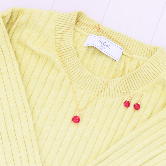 SALE【在庫僅少・金具変更可】ラズベリーピンク　クォーツ　トリプレットマロン　サージカルステンレスフックピアス 9枚目の画像